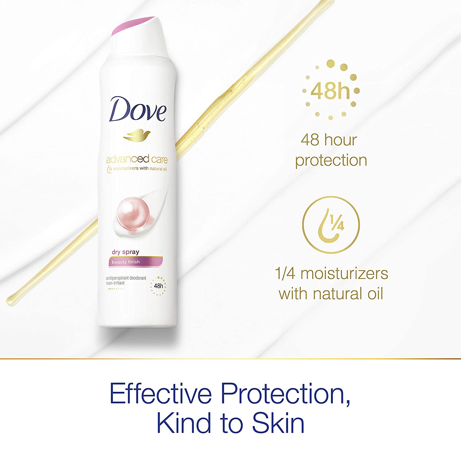 Dove Dry Spray Antiperspirant Deodorant for Women, Beauty Finish, 48 Hour Protection, Soft And Comfortable Underarms, Rose, 3.8 Oz, Pack of 3 - Image 5